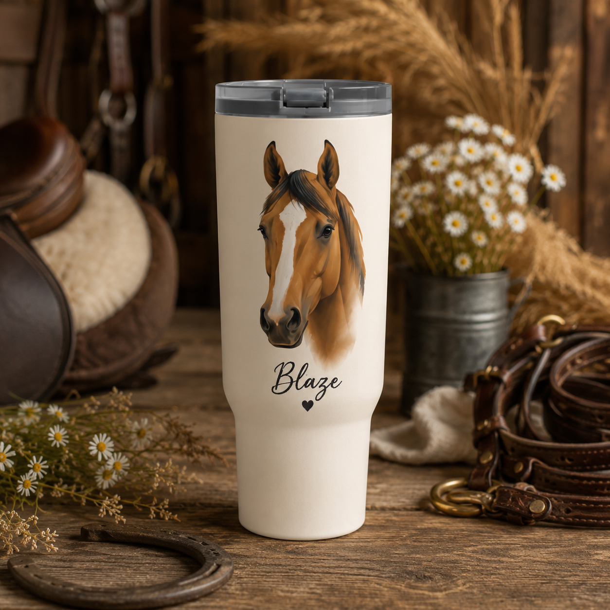 Custom Photo Horse 30oz Tumbler | Gift For Horse Lovers | Pet Lover Gifts TOM99