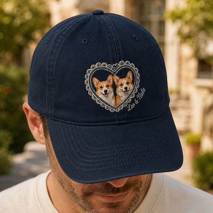 Custom Pet Photo Embroidered Hat, Personalized Dog Face Baseball Cap, Dog Mom Gift THUC99