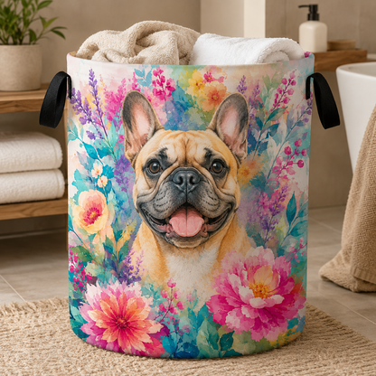 Custom Photo Dog Laundry Basket | Gift For Dog Lovers | Dog Bathroom Decor