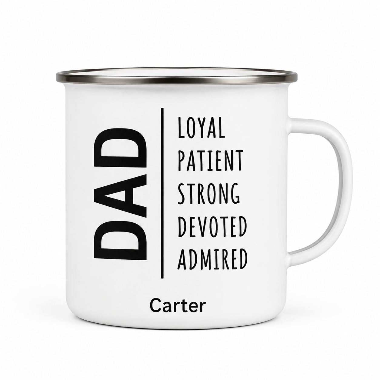 Personalized Dad Papa Camp Mug 12oz, Custom Dad Enamel Cup, Gift For Dad TOM99