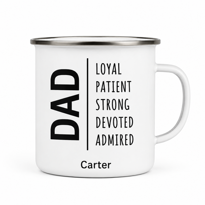 Personalized Dad Papa Camp Mug 12oz, Custom Dad Enamel Cup, Gift For Dad TOM99