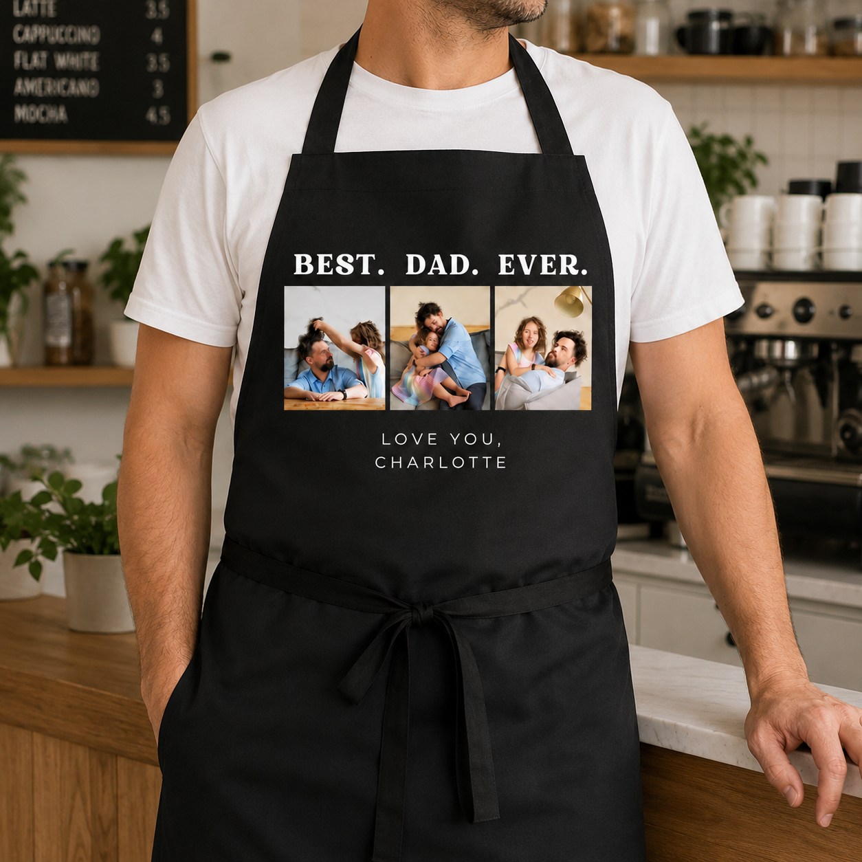 Custom Photo Best Dad Ever Apron, Personalized Apron For Dad, Gifts For Dad - TOM99
