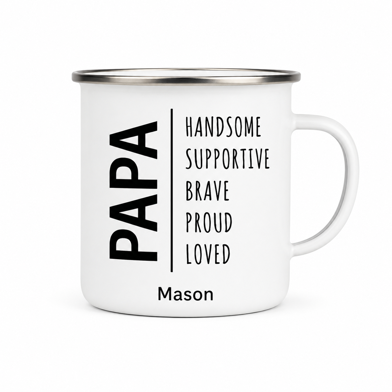 Personalized Dad Papa Camp Mug 12oz, Custom Dad Enamel Cup, Gift For Dad TOM99