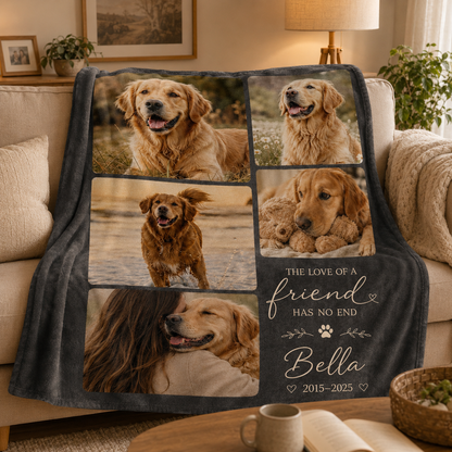 Custom Photo My Dog Memorial Blanket | Personalized Dog Lovers Gifts | Gift For Dog Lovers TOM99
