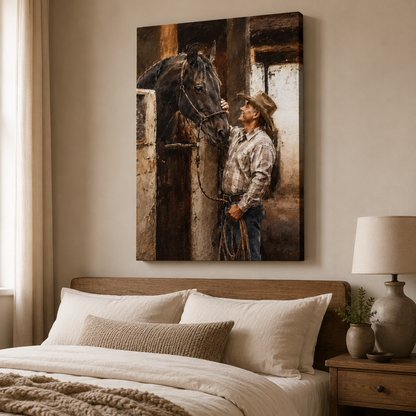 Custom Photo My Horse Wall Art Canvas | Personalized Horse Photo Canvas | Gift For Horse Lovers TOM99