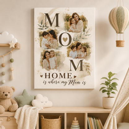 Custom Photo I Love You Mom Canvas Wall Art - Custom Gift For Mom TOM99