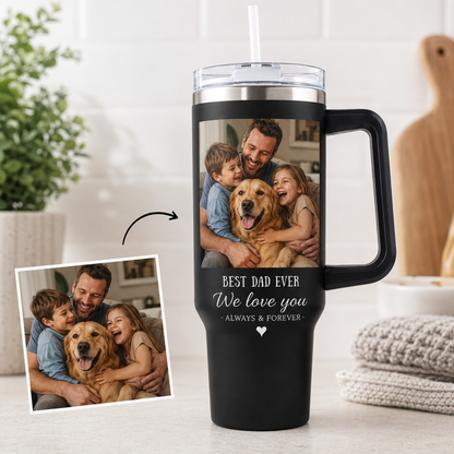 Custom  Photo Dad 40oz Tumbler, Personalized Dad Tumbler, Father’s Day Gift TOM99