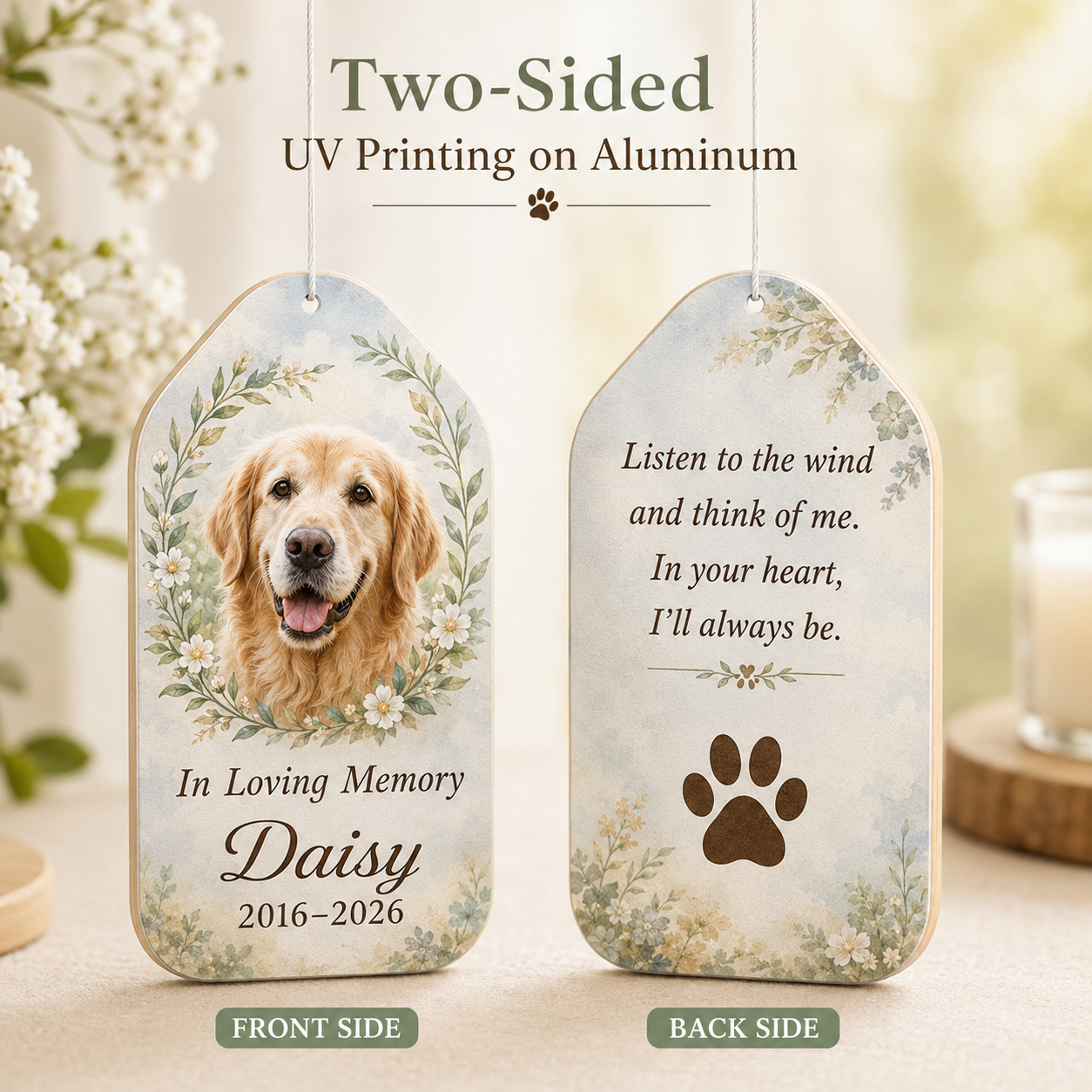 Custom Photo Dog In Loving Memory Wind Chime | Personalized Dog Lovers Gifts | Gift For Dog Lovers TOM99