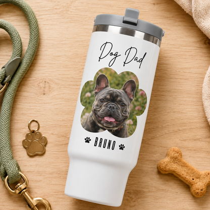 Custom Photo Dog Dad 30oz Tumbler | Gift For Dog Lovers | Pet Lover Gifts TOM99