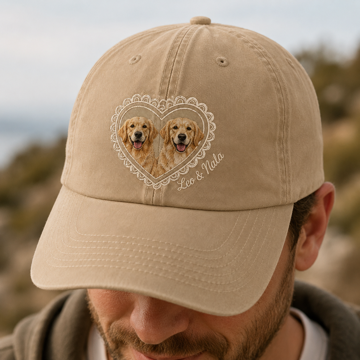 Custom Pet Photo Embroidered Hat, Personalized Dog Face Baseball Cap, Dog Mom Gift THUC99