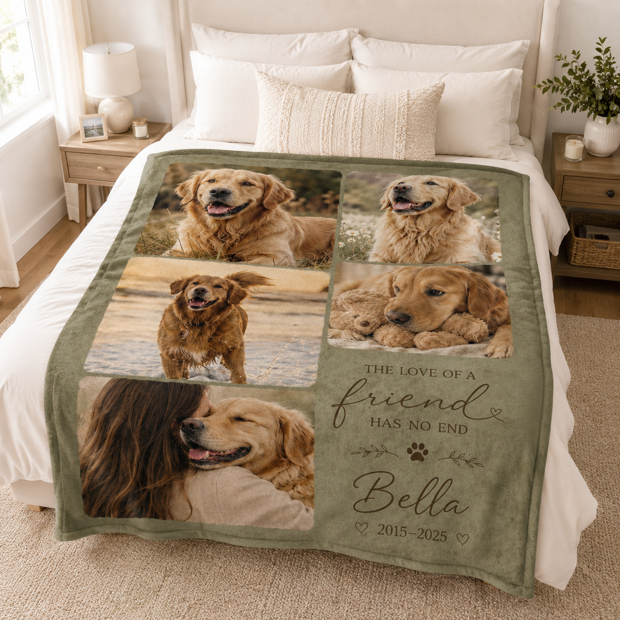 Custom Photo My Dog Memorial Blanket | Personalized Dog Lovers Gifts | Gift For Dog Lovers TOM99