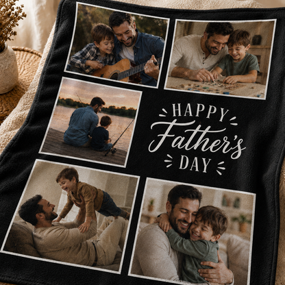 Custom Photo Dad I Love You Blanket, Personalized Dad Gifts | Gift For Dad TOM99