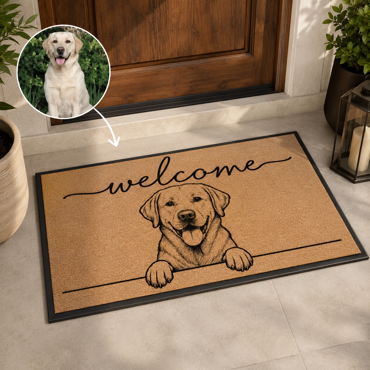 Custom Photo Dog Doormat | Photo Pet Doormat | Gift For Dog Lovers