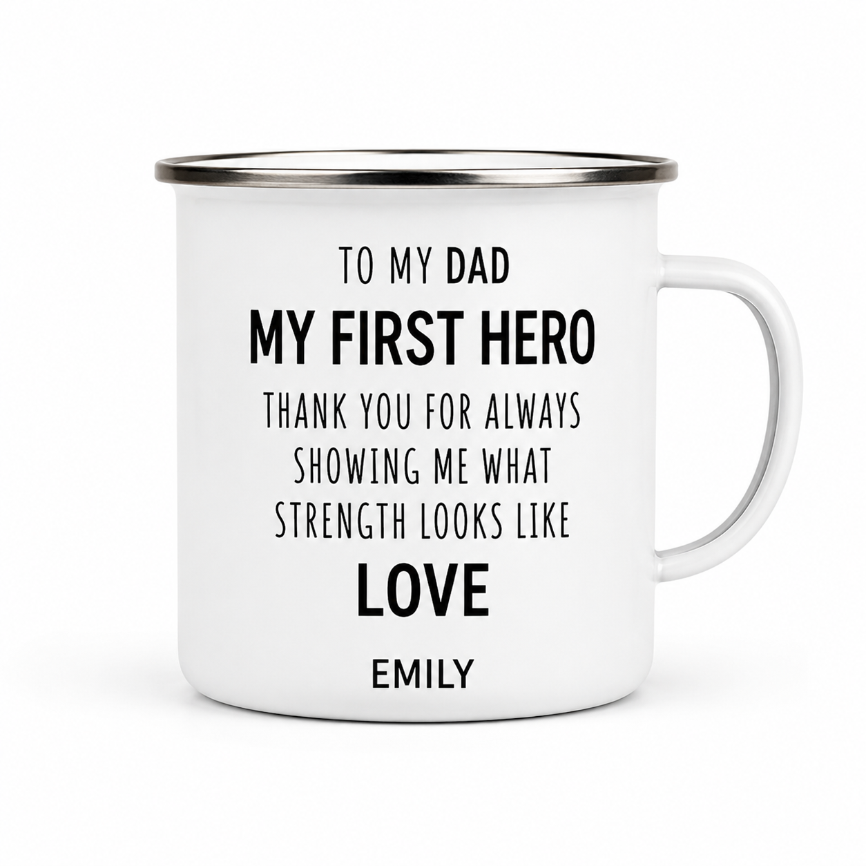 Personalized Dad Papa Camp Mug 12oz, Custom Dad Enamel Cup, Gift For Dad TOM99