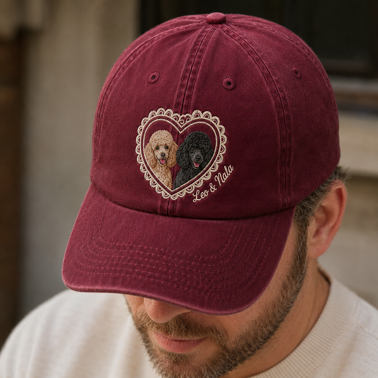 Custom Pet Photo Embroidered Hat, Personalized Dog Face Baseball Cap, Dog Mom Gift THUC99