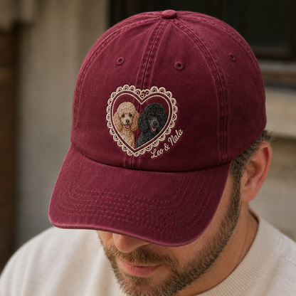 Custom Pet Photo Embroidered Hat, Personalized Dog Face Baseball Cap, Dog Mom Gift THUC99