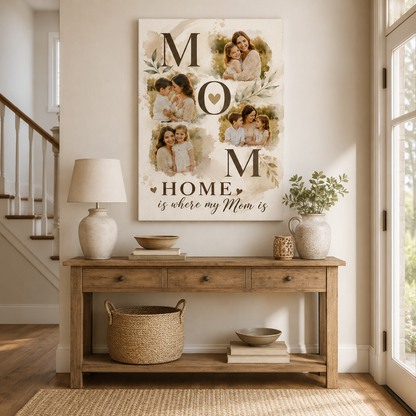 Custom Photo I Love You Mom Canvas Wall Art - Custom Gift For Mom TOM99