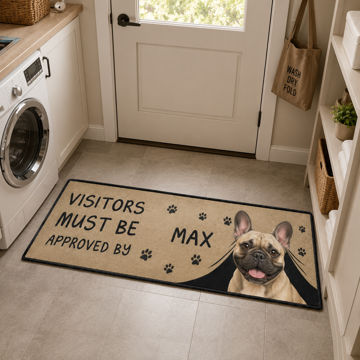 Custom Photo Visitors Must Be Approved By My Dog Runner Rug | Pet Hallway Runner Carpet | Gift For Dog Lovers