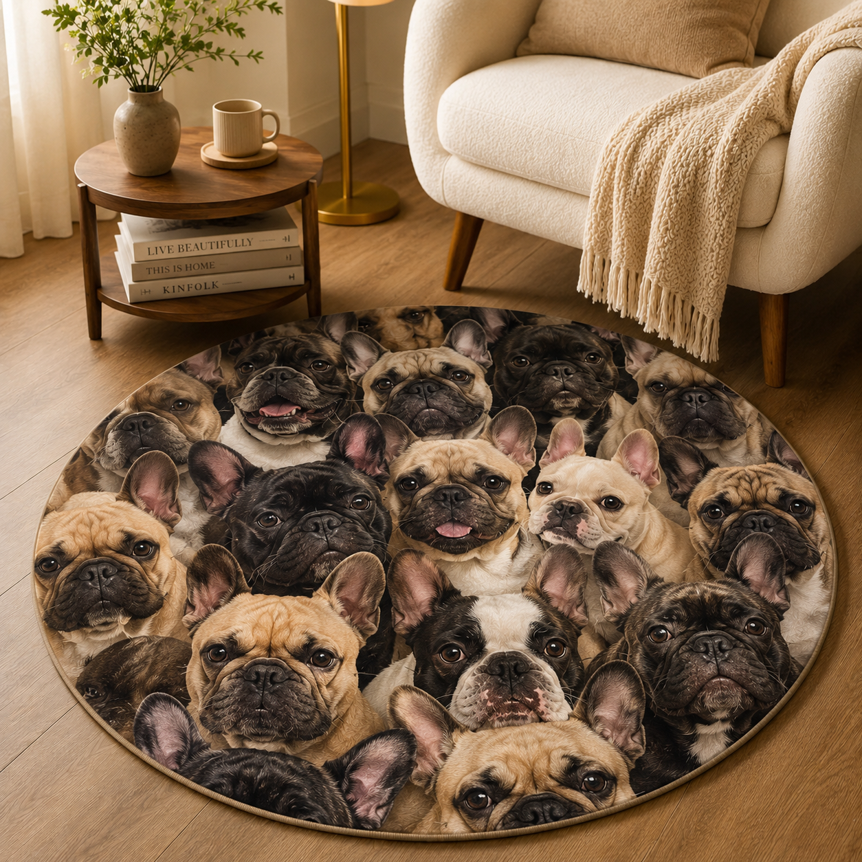 Custom Photo Dog Face Round Carpet | Photo Pet Round Rug | Gift For Dog Lovers