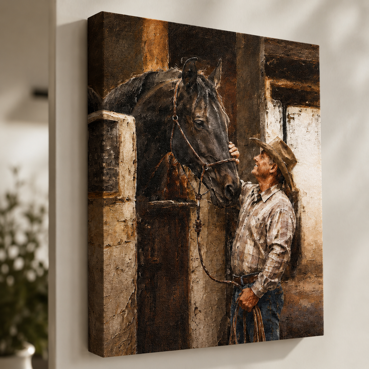 Custom Photo My Horse Wall Art Canvas | Personalized Horse Photo Canvas | Gift For Horse Lovers TOM99