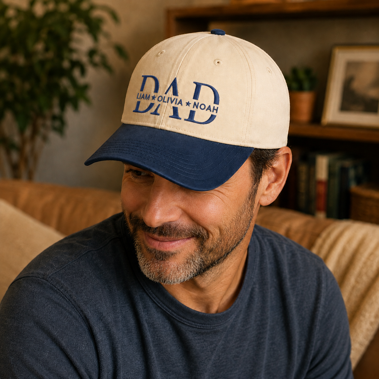 Custom Photo Dad Embroidered Hat, Personalized Cap, Custom Portrait Dad Hat, Father’s Day Gift TOM99