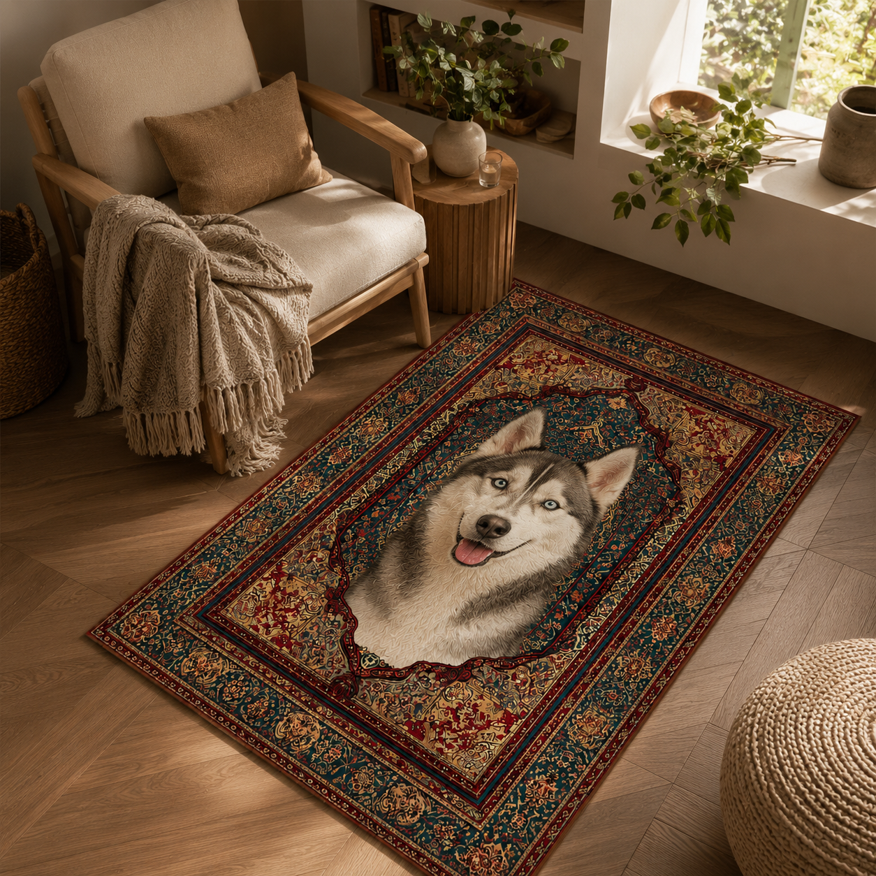Custom Photo Dog Area Rug | Gift For Dog Lovers