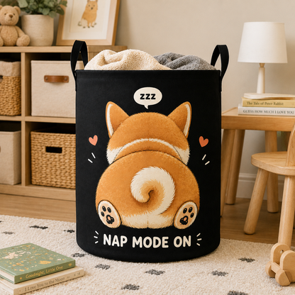 Custom Photo Dog Laundry Basket | Gift For Dog Lovers | Dog Bathroom Decor
