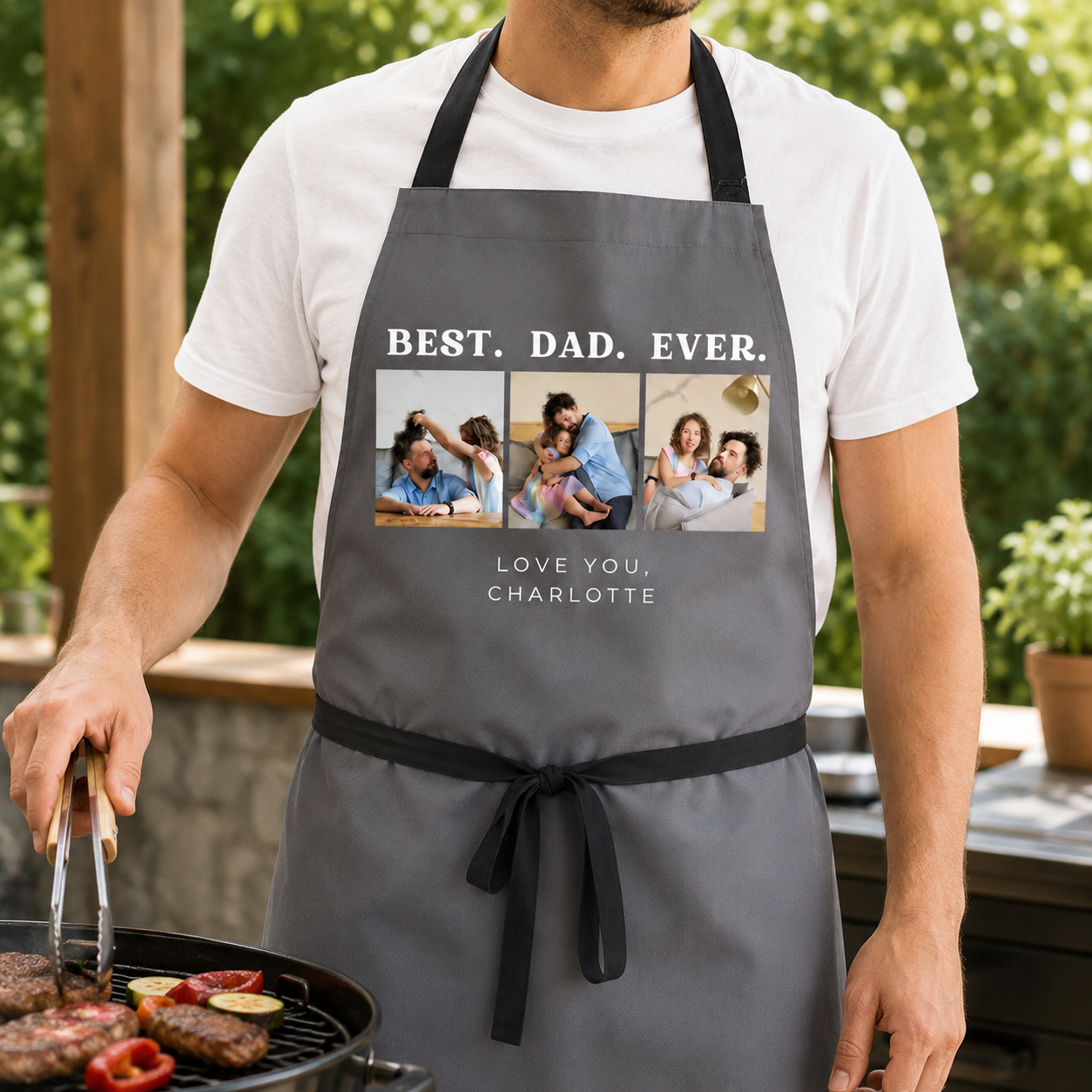 Custom Photo Best Dad Ever Apron, Personalized Apron For Dad, Gifts For Dad - TOM99