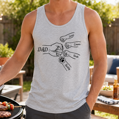 Custom Dad Bump Tank Top, Personalized Dad Gifts | Gift For Dad, Grandpa TOM99
