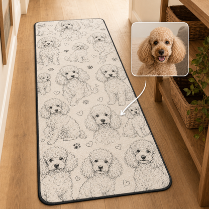 Custom Photo Dog Runner Rug | Pet Hallway Runner Carpet | Gift For Dog Lovers