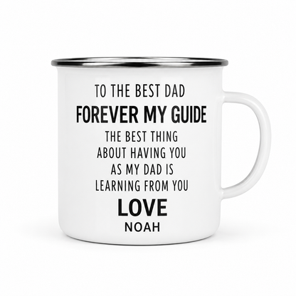 Personalized Dad Papa Camp Mug 12oz, Custom Dad Enamel Cup, Gift For Dad TOM99