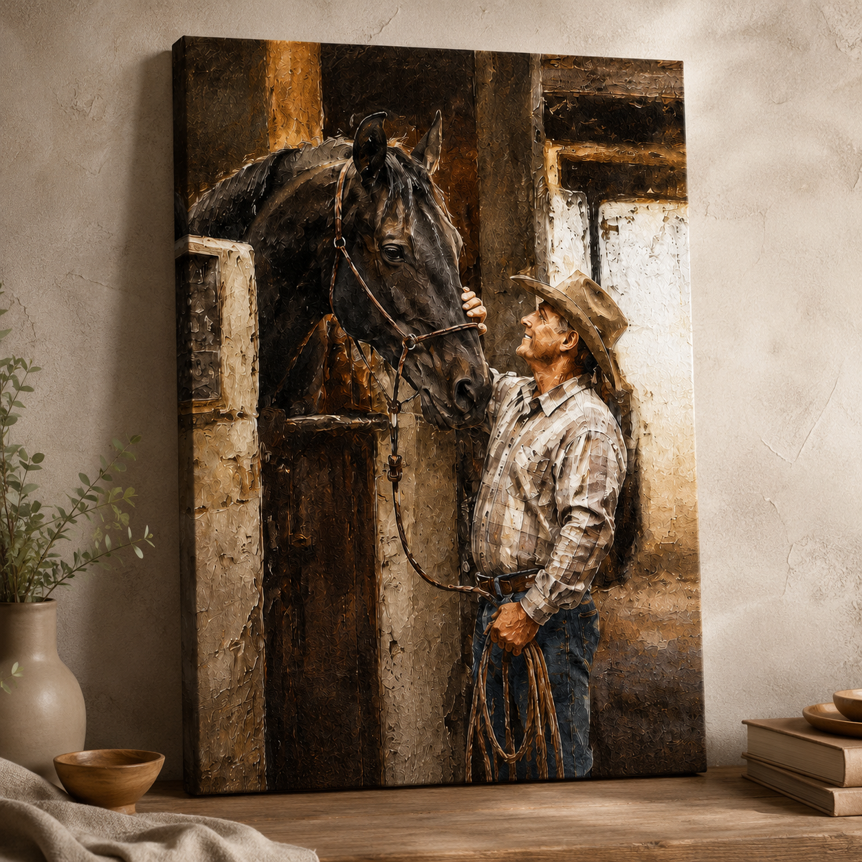 Custom Photo My Horse Wall Art Canvas | Personalized Horse Photo Canvas | Gift For Horse Lovers TOM99