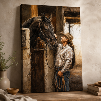 Custom Photo My Horse Wall Art Canvas | Personalized Horse Photo Canvas | Gift For Horse Lovers TOM99
