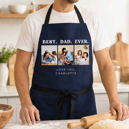 Custom Photo Best Dad Ever Apron, Personalized Apron For Dad, Gifts For Dad - TOM99