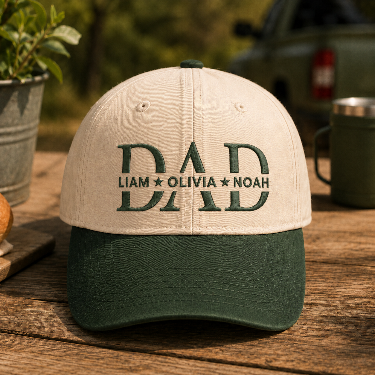 Custom Photo Dad Embroidered Hat, Personalized Cap, Custom Portrait Dad Hat, Father’s Day Gift TOM99