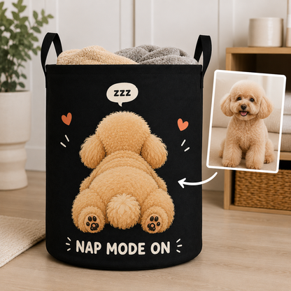 Custom Photo Dog Laundry Basket | Gift For Dog Lovers | Dog Bathroom Decor