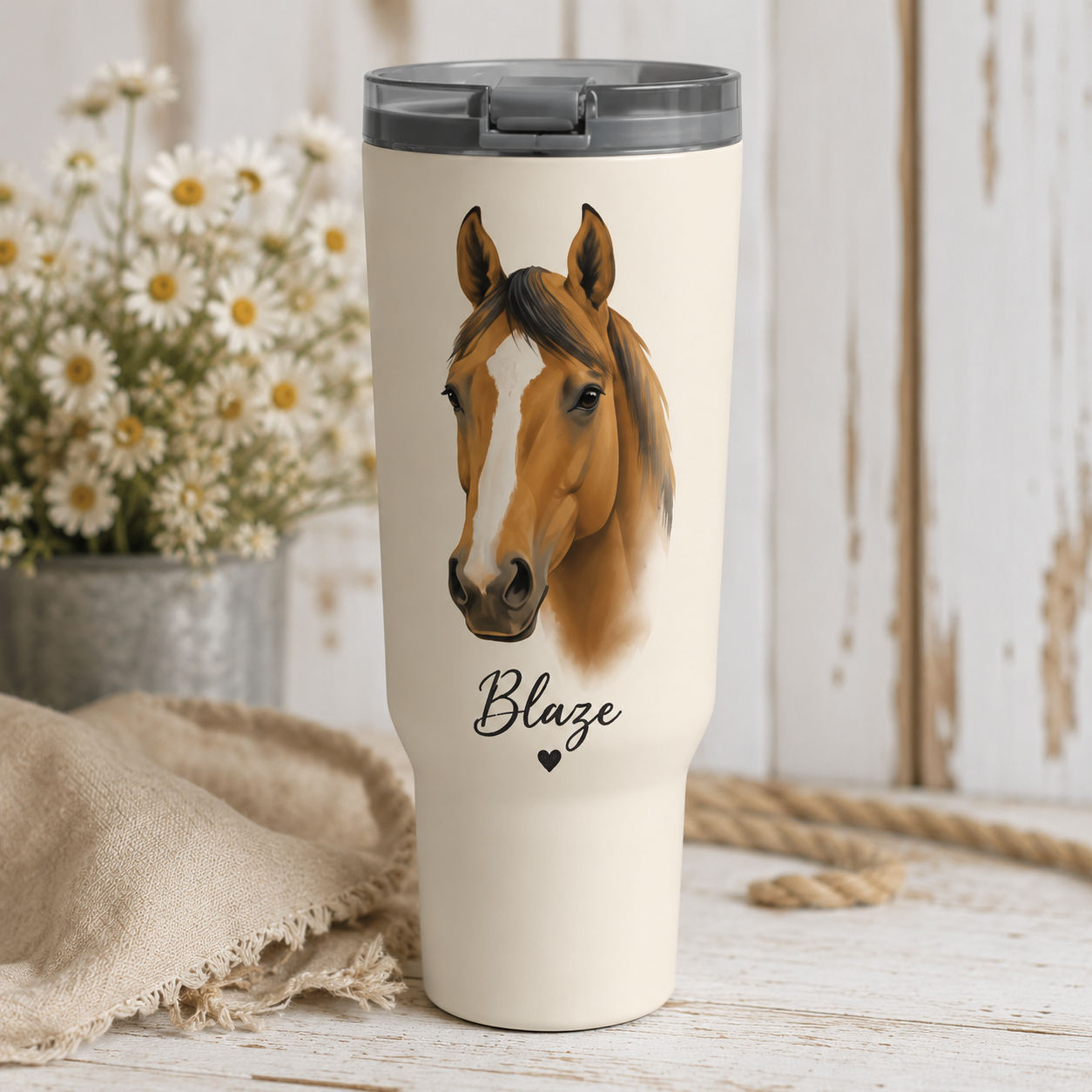 Custom Photo Horse 30oz Tumbler | Gift For Horse Lovers | Pet Lover Gifts TOM99