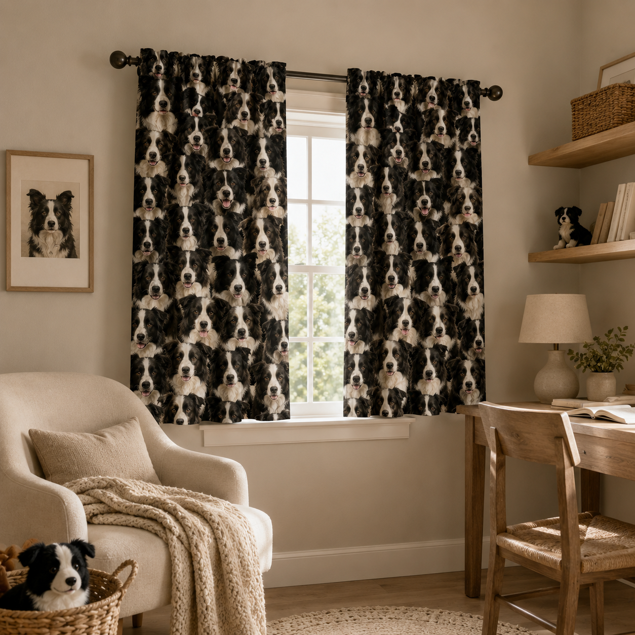 Custom Photo Dog Face Window Curtain | Gift For Dog Lovers