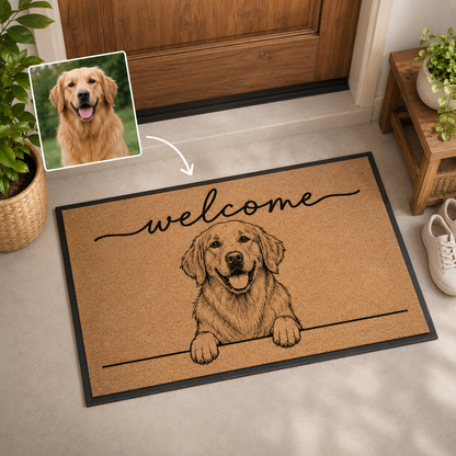 Custom Photo Dog Doormat | Photo Pet Doormat | Gift For Dog Lovers