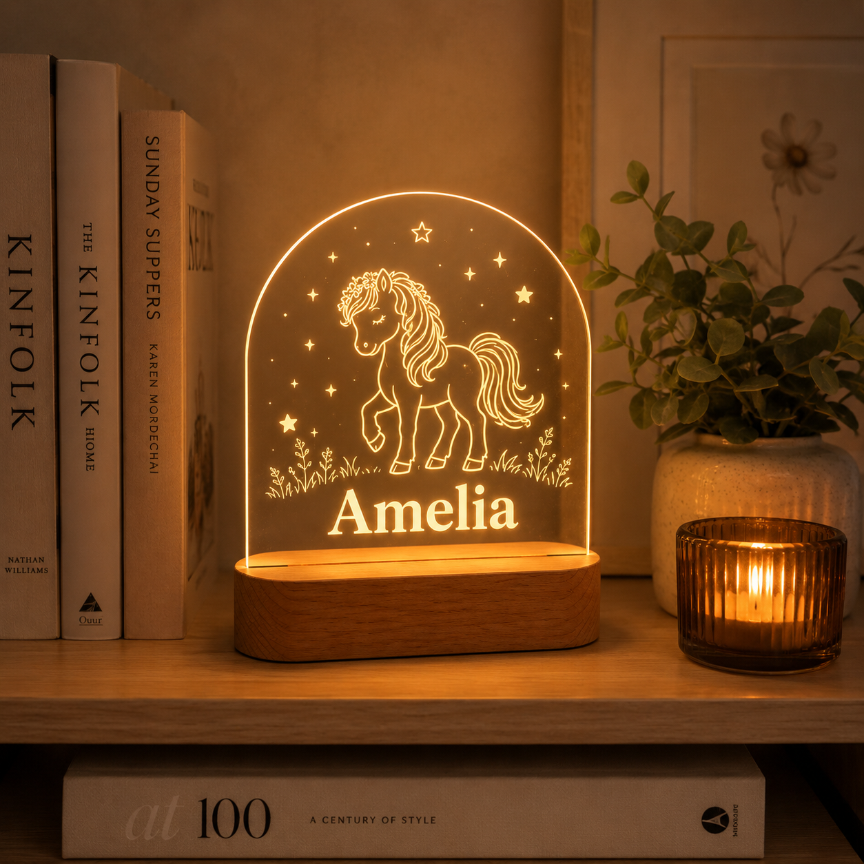 Custom Photo Tiny Horse Wooden Led Light | Personalized Horse Photo Wooden Led Light | Gift For Horse Lovers TOM99