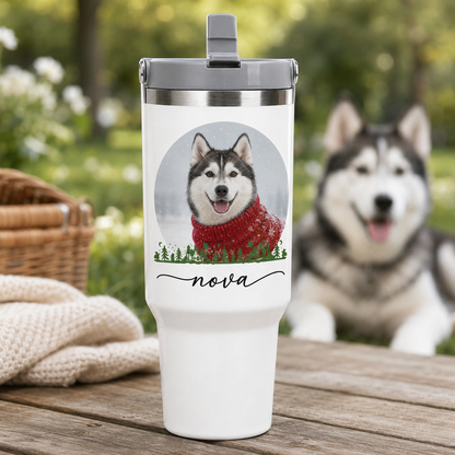Custom Photo Dog 30oz Tumbler | Gift For Dog Lovers | Pet Lover Gifts TOM99