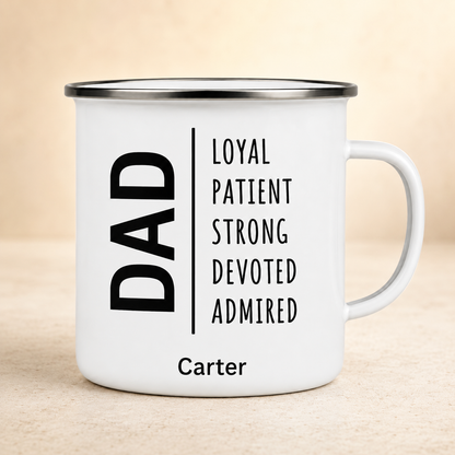 Personalized Dad Papa Camp Mug 12oz, Custom Dad Enamel Cup, Gift For Dad TOM99