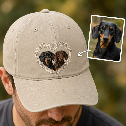 Custom Pet Photo Embroidered Hat, Personalized Dog Face Baseball Cap, Dog Mom Gift THUC99
