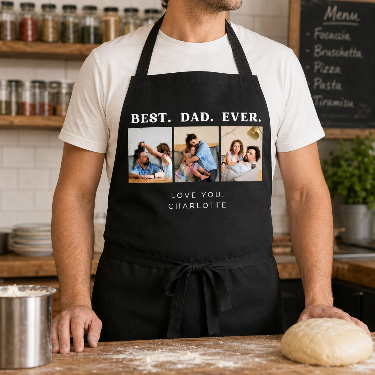 Custom Photo Best Dad Ever Apron, Personalized Apron For Dad, Gifts For Dad - TOM99