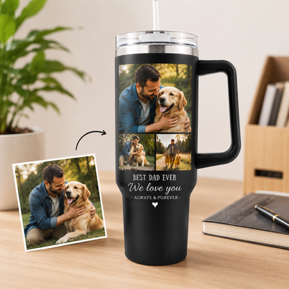 Custom  Photo Dad 40oz Tumbler, Personalized Dad Tumbler, Father’s Day Gift TOM99