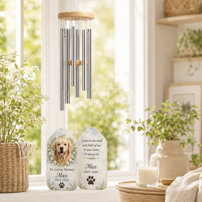 Custom Photo Dog In Loving Memory Wind Chime | Personalized Dog Lovers Gifts | Gift For Dog Lovers TOM99