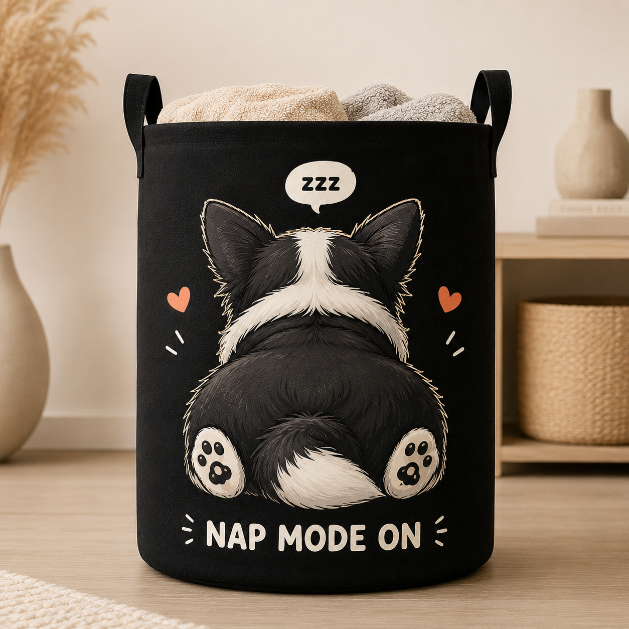 Custom Photo Dog Laundry Basket | Gift For Dog Lovers | Dog Bathroom Decor