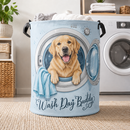Custom Photo Dog Laundry Basket | Gift For Dog Lovers | Dog Bathroom Decor