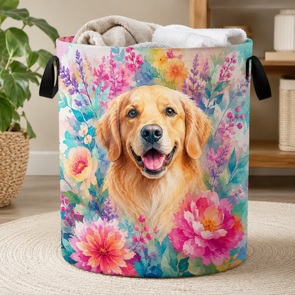 Custom Photo Dog Laundry Basket | Gift For Dog Lovers | Dog Bathroom Decor