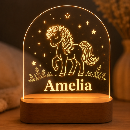 Custom Photo Tiny Horse Wooden Led Light | Personalized Horse Photo Wooden Led Light | Gift For Horse Lovers TOM99